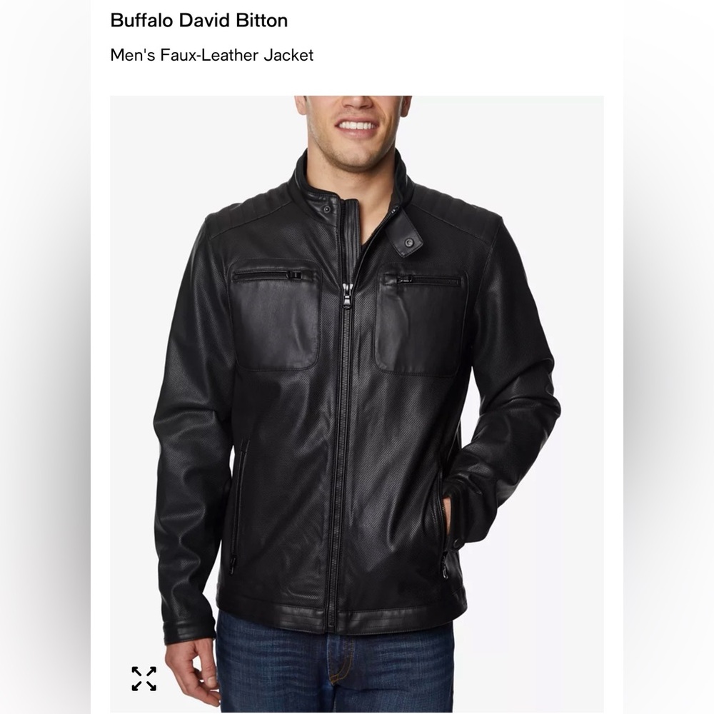 Buffalo David Bitton Men's Big & Tall Faux-Leather Jacket Sz XXL